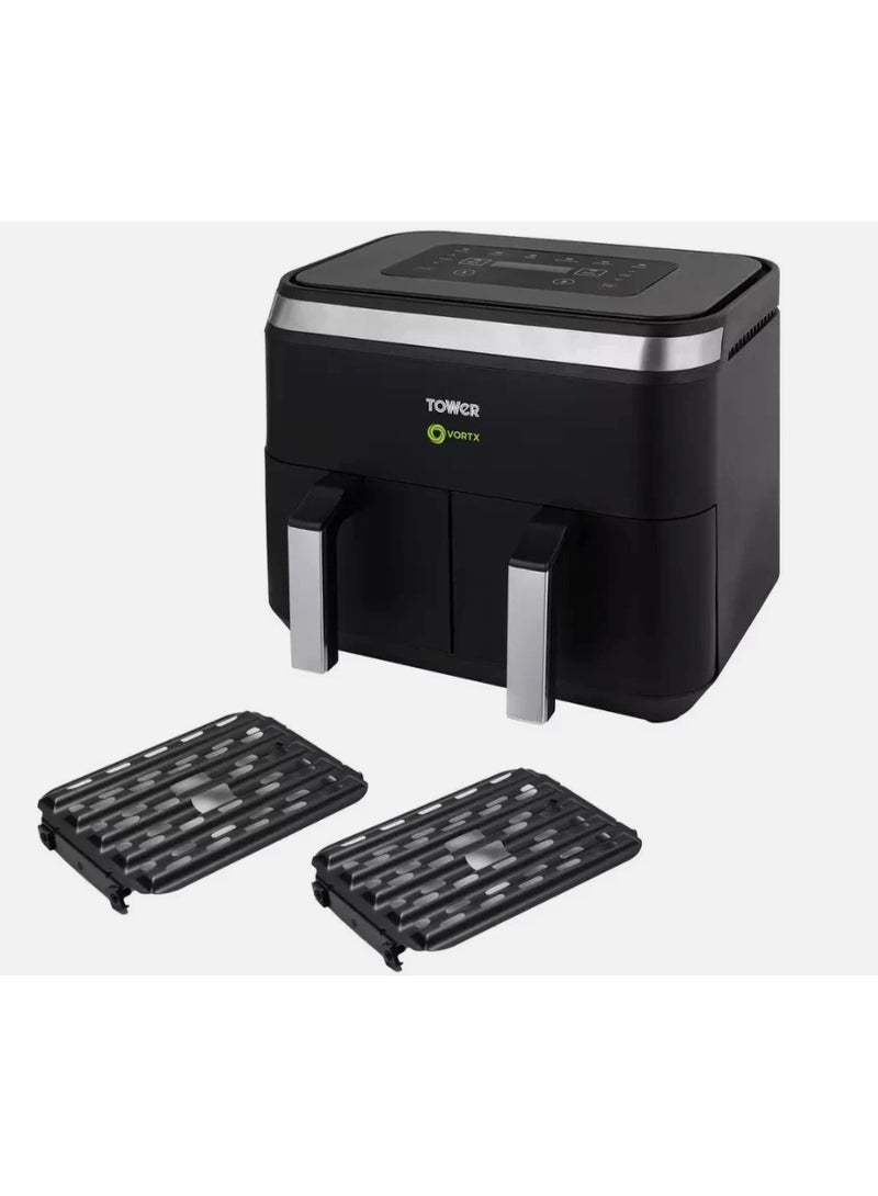 تاور لاية هوائية تاور فورتكس فيجن سعة 8 لتر بسلتين مزدوجتين – تحكم رقمي ذكي – طهي صحي بدون زيت – أسود - Image 5